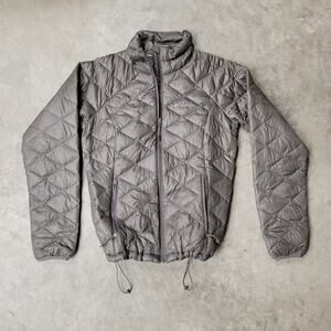 Columbia Omni Heat Turbo Down Puffer Jacket Womens Small Gray Green